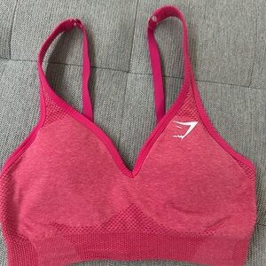 Gymshark Pink Seamless Sports Bra with V-Neck